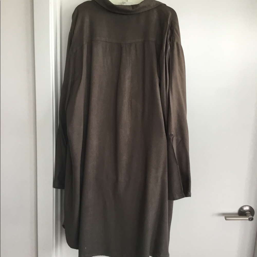 EN Crème Green Long Sleeve Shirtdress. Size  3X $25 - Picture 7 of 10